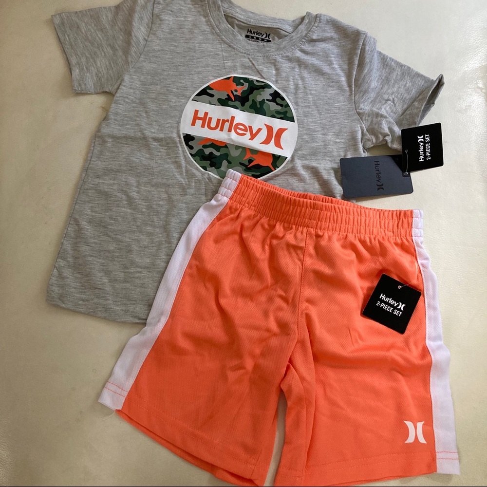 Hurley Camouflage Orange Shorts top set super cool 5110